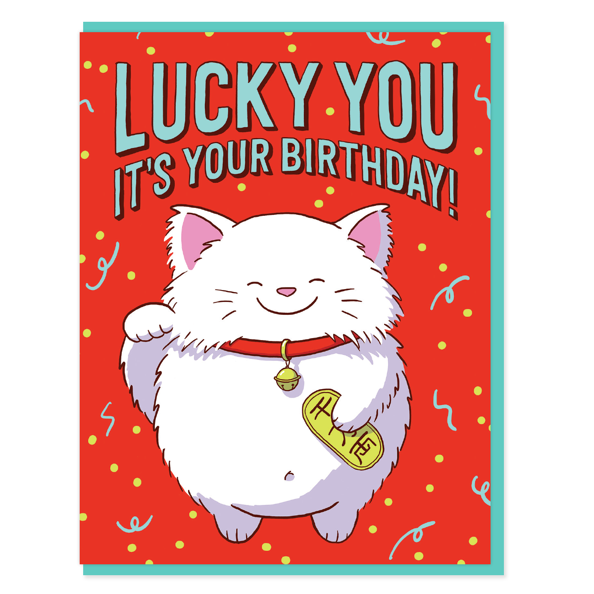Lucky Cat Birthday Card