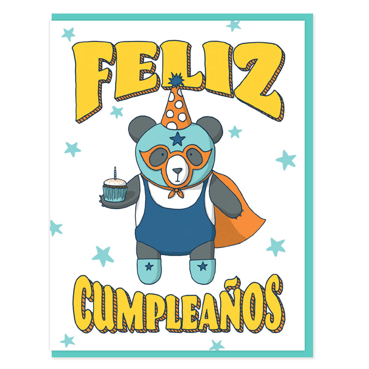 Lucha Libre Bear Birthday Card