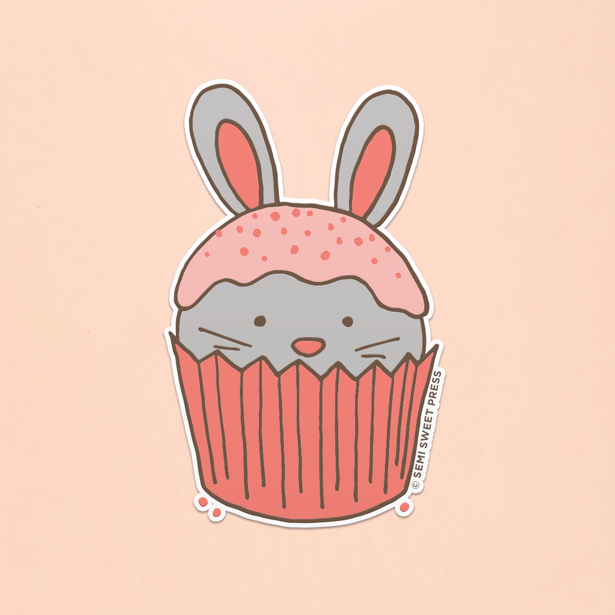 Bunny Cupcake sticker