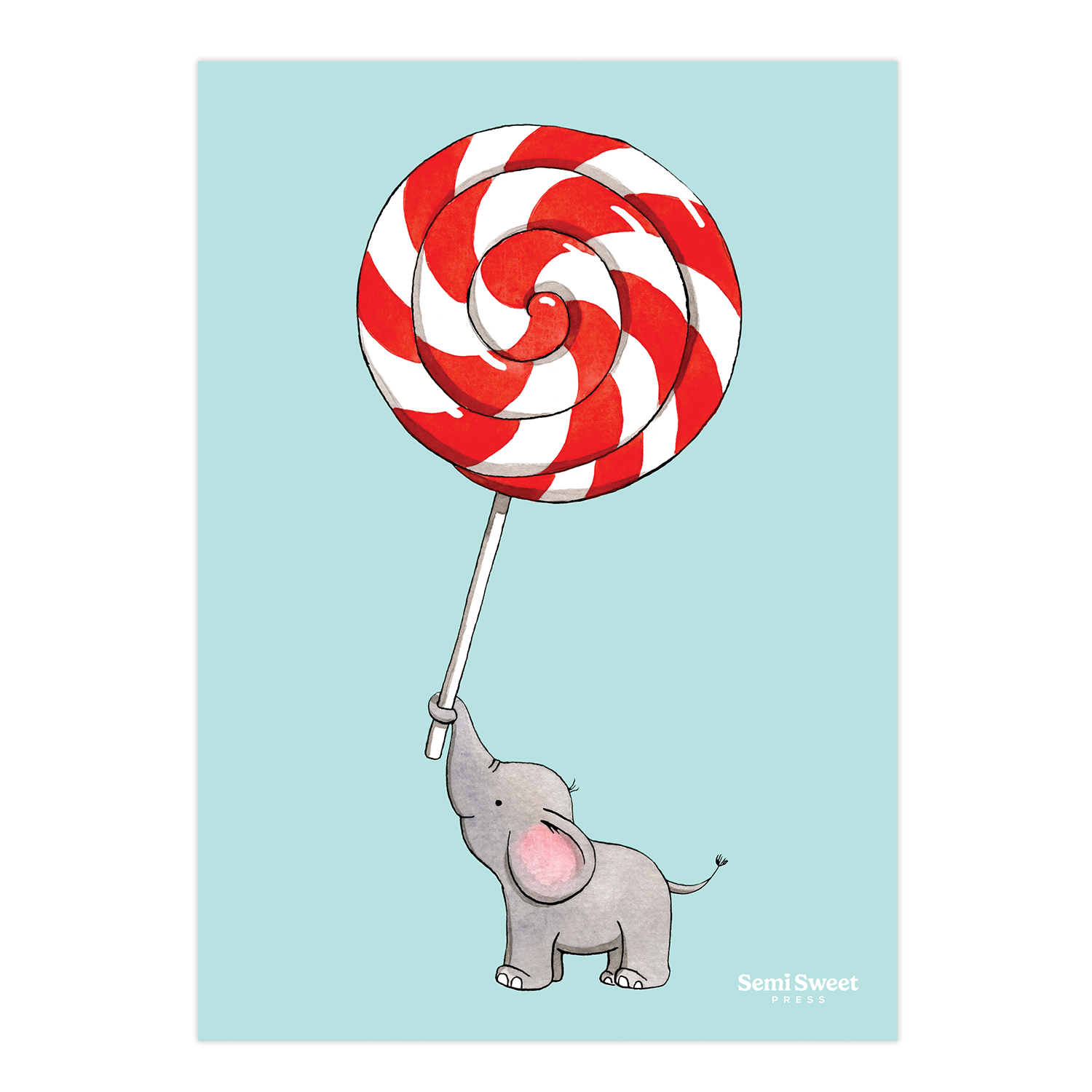 Elephant Lollipop Art Print