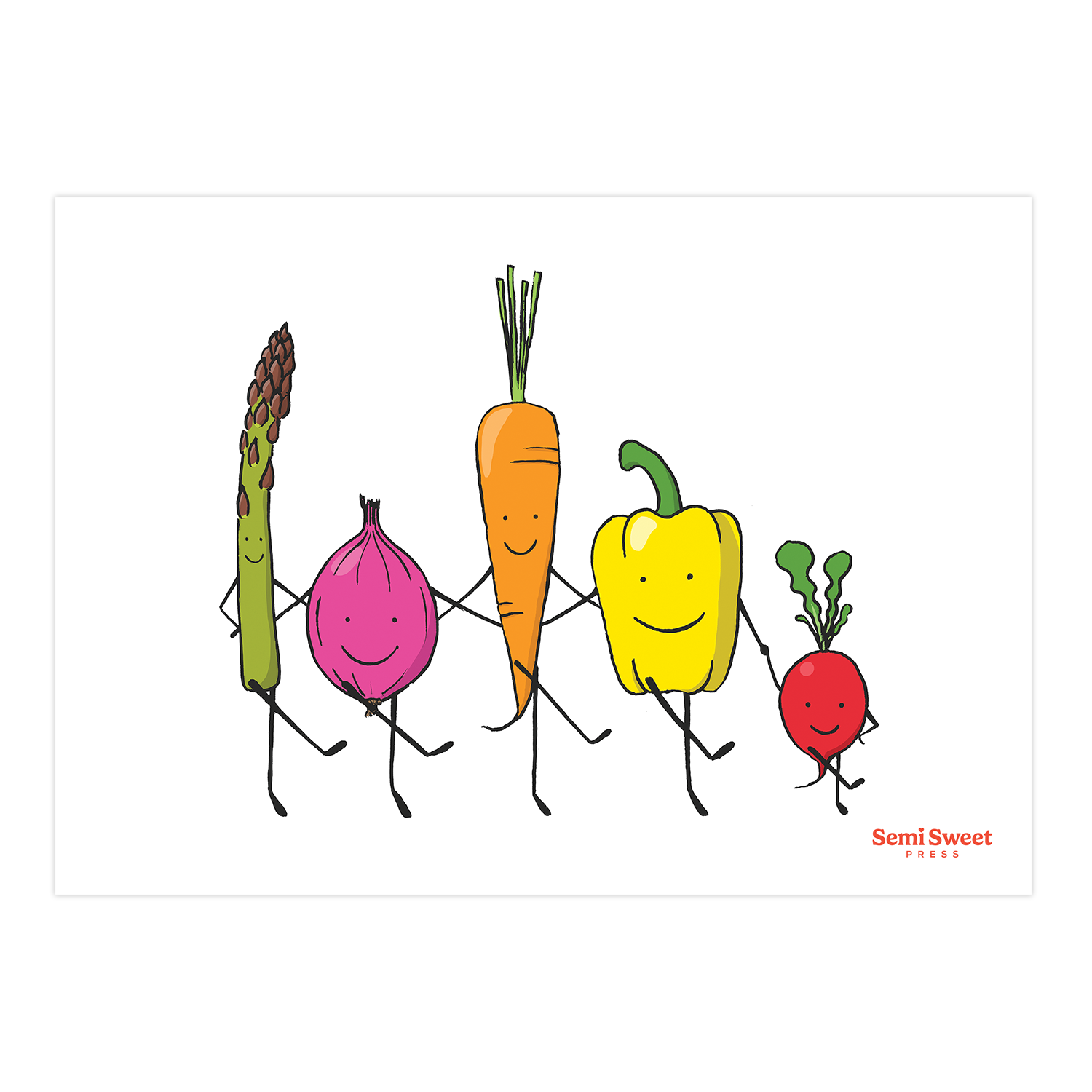 Dancing Veggies Art Print