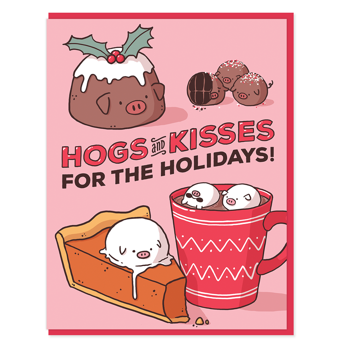 Hogs and Kisses Holiday Card