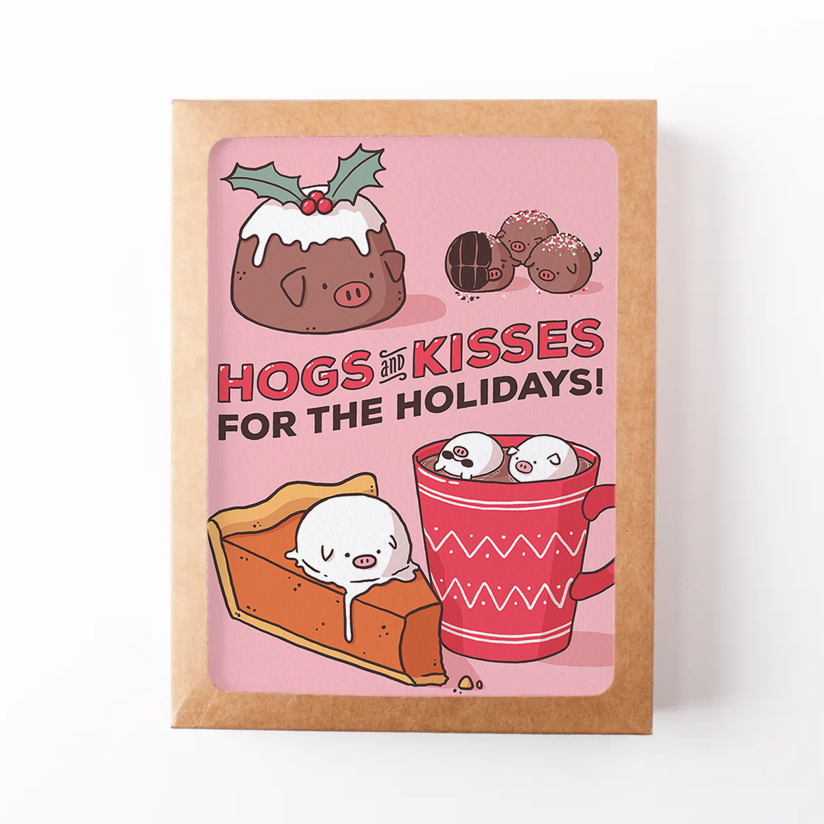 Hogs and Kisses Holiday Card