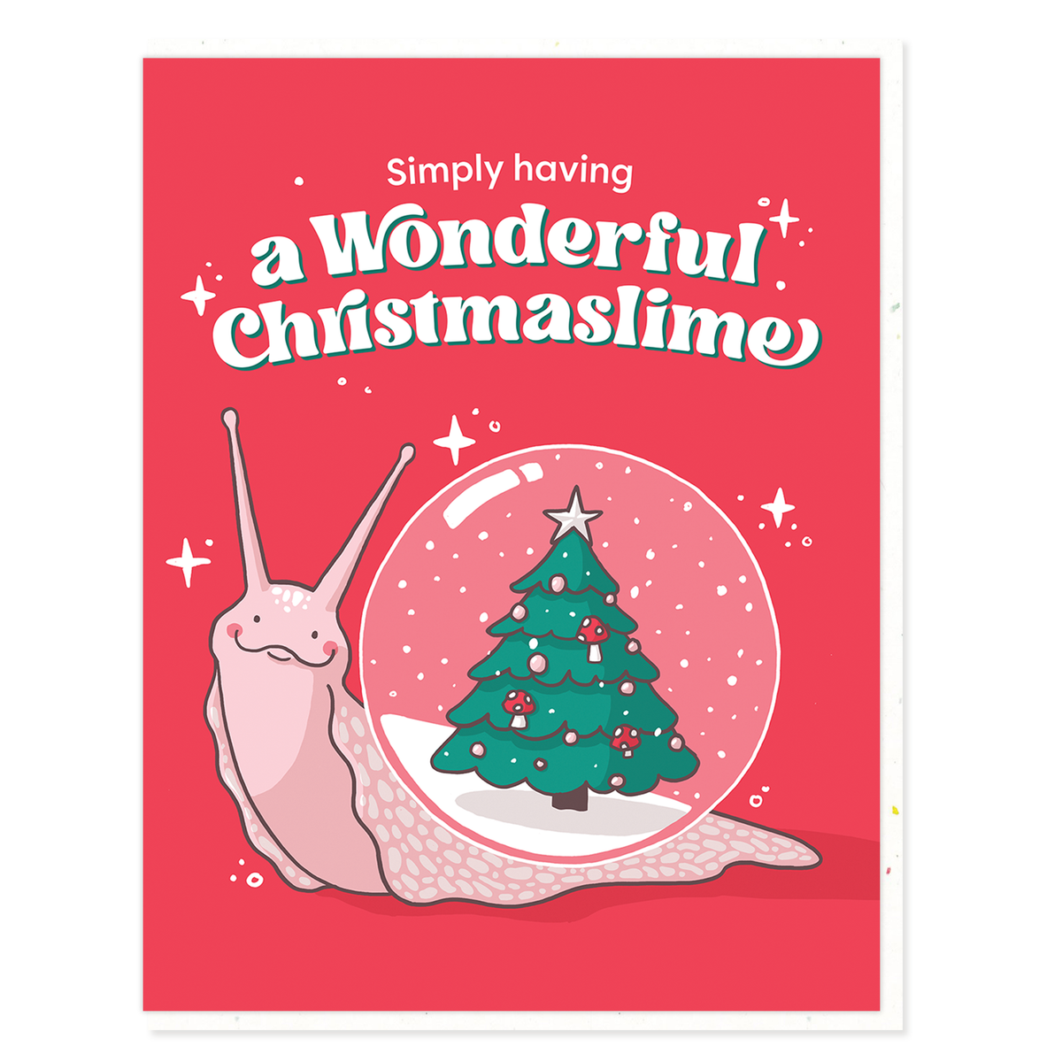 Snail Snow Globe Holiday Card