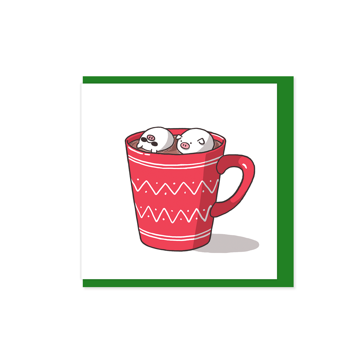 Pig Cocoa Holiday Mini Card