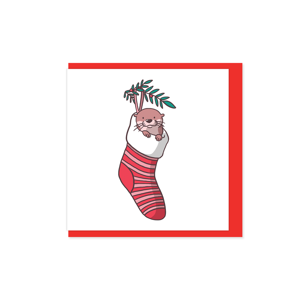Otter Holiday Mini Card