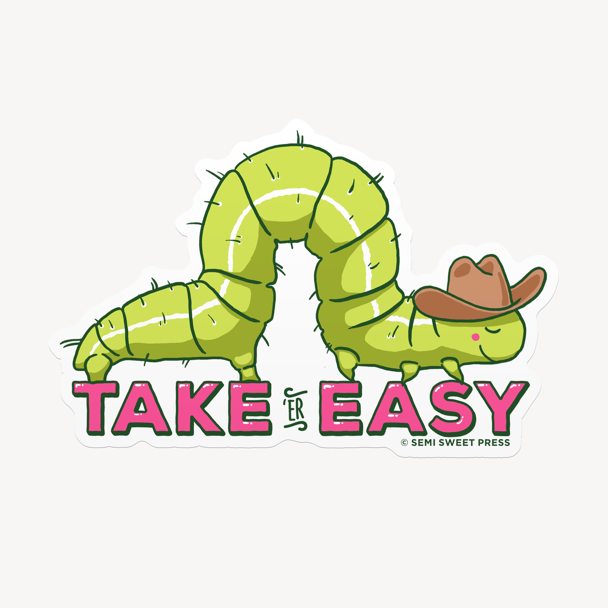 Cowboy Inchworm vinyl sticker