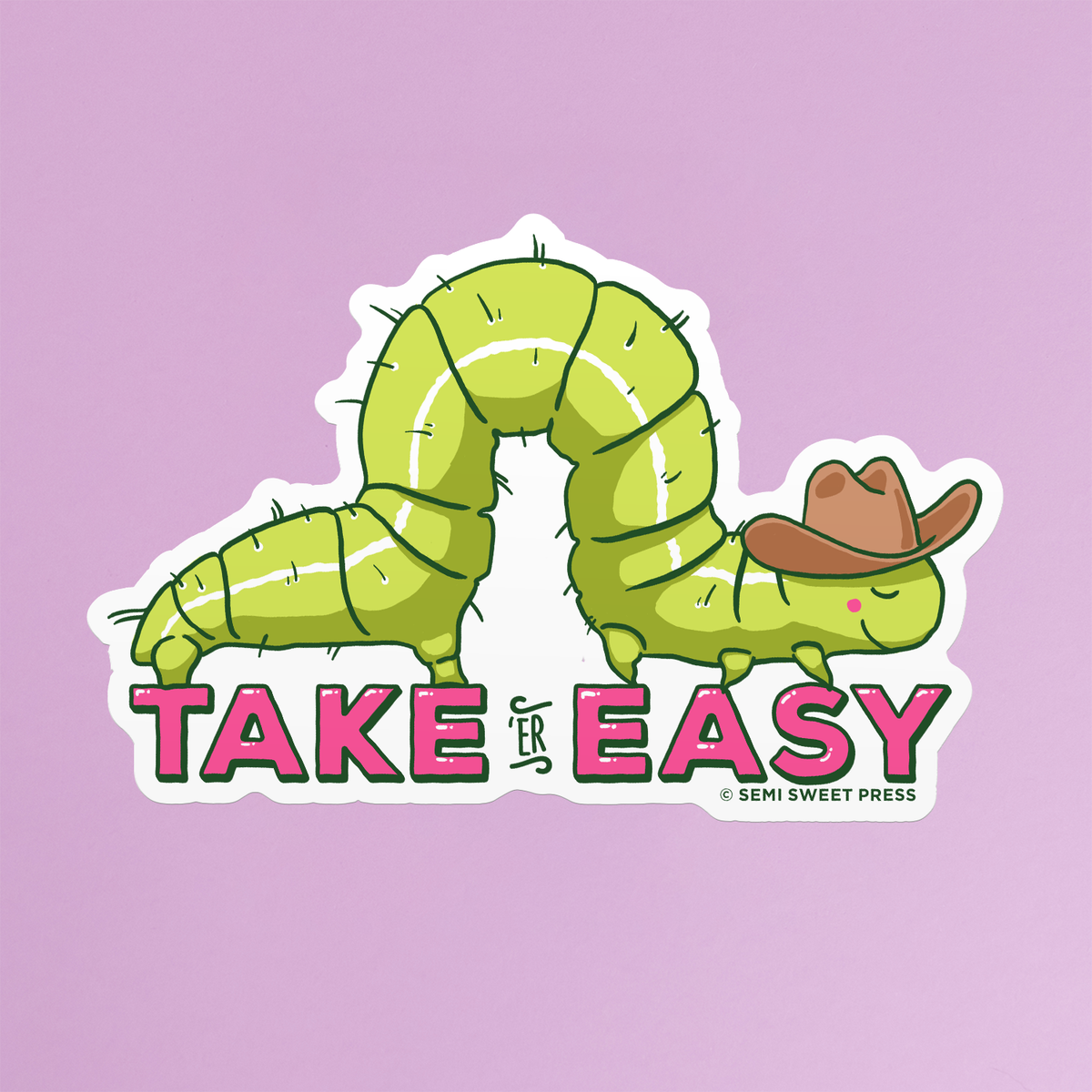Cowboy Inchworm vinyl sticker