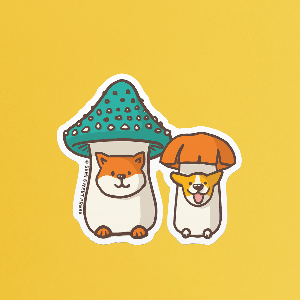 Mushroom Dogs Duo vinyl sticker