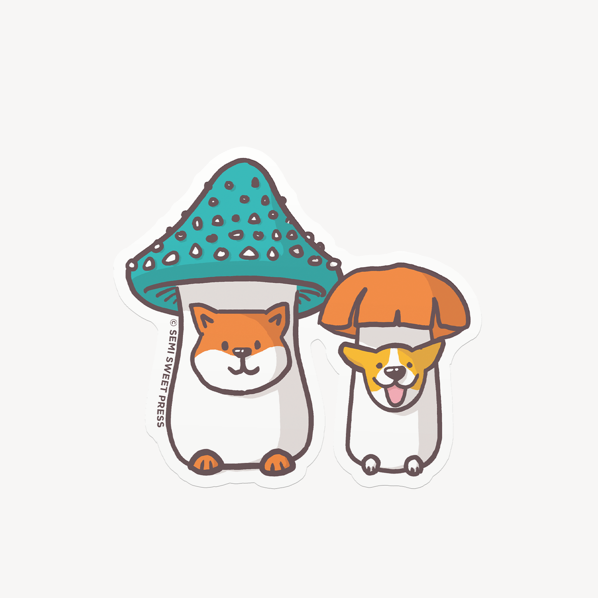 Mushroom Dogs Duo vinyl sticker