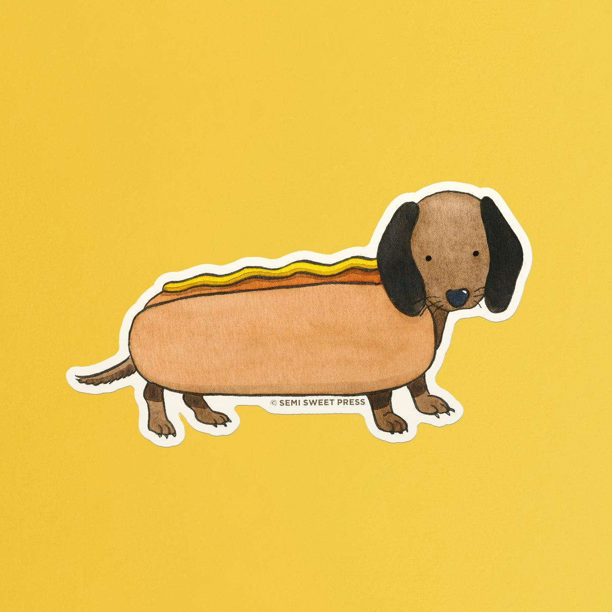 Hot Dog Weenie compostable sticker