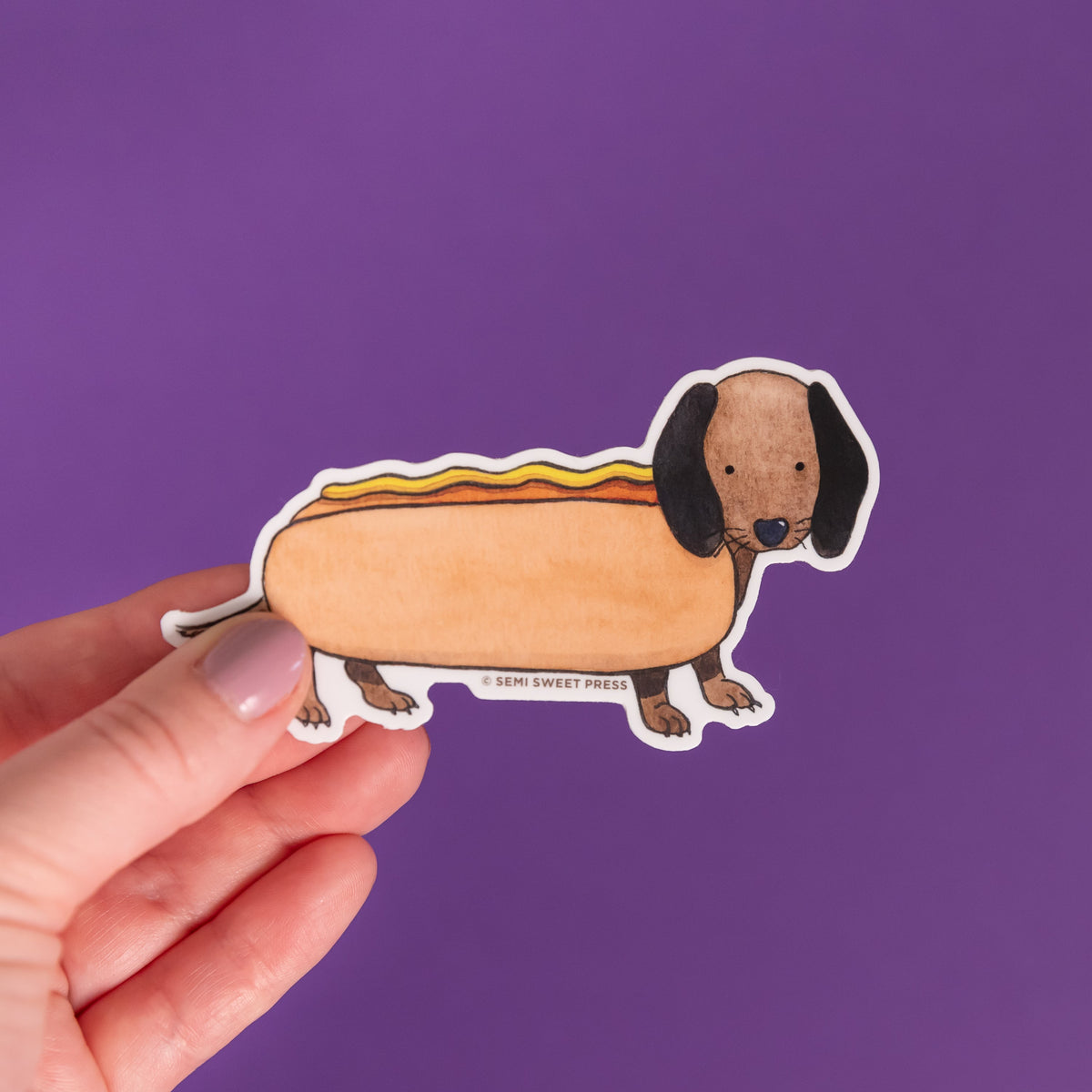 Hot Dog Weenie vinyl sticker | Semi Sweet Press