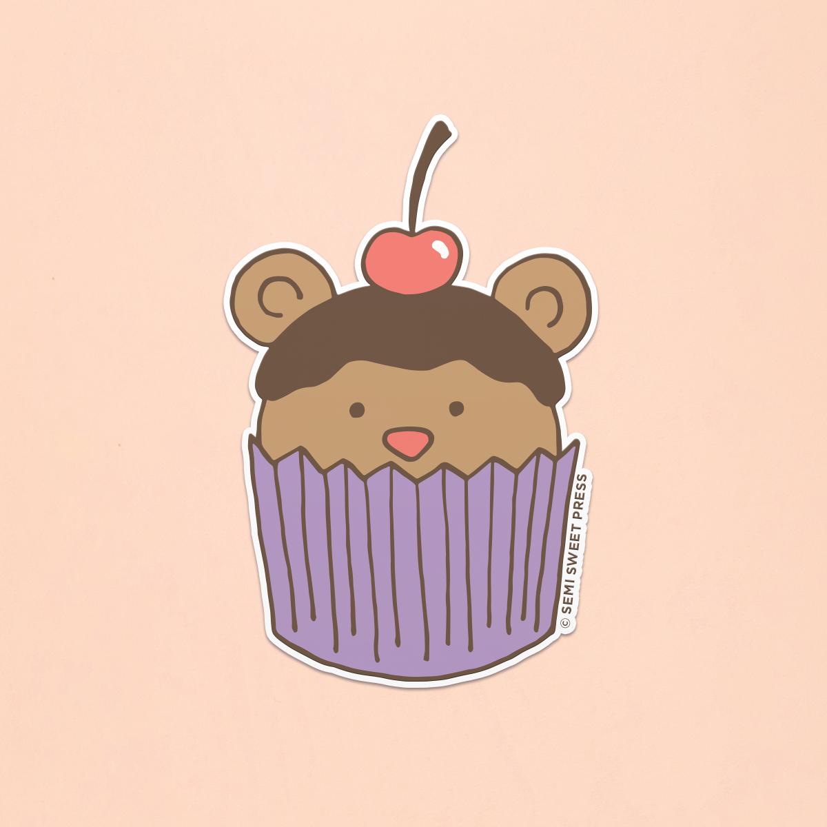 Bear Cupcake sticker