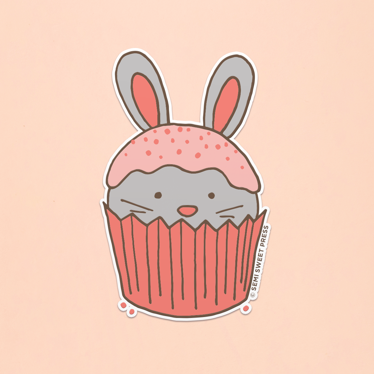 Bunny Cupcake vinyl sticker