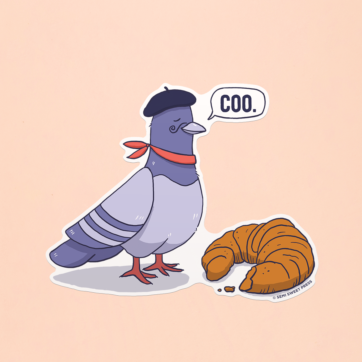 Pigeon compostable sticker